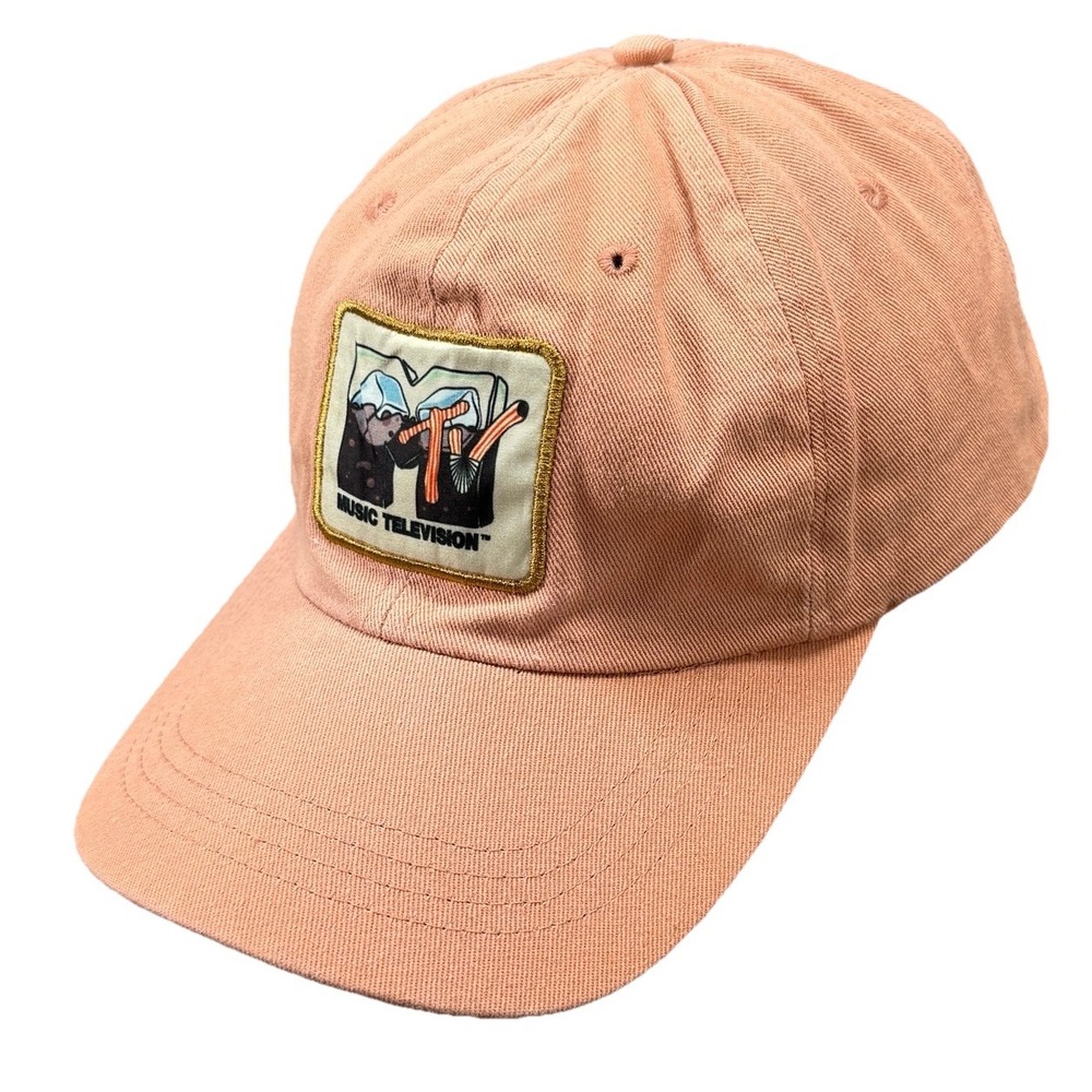 MTV Music‎ Television Pink Adjustable Adults Unstructured Curved Bill Hat Cap